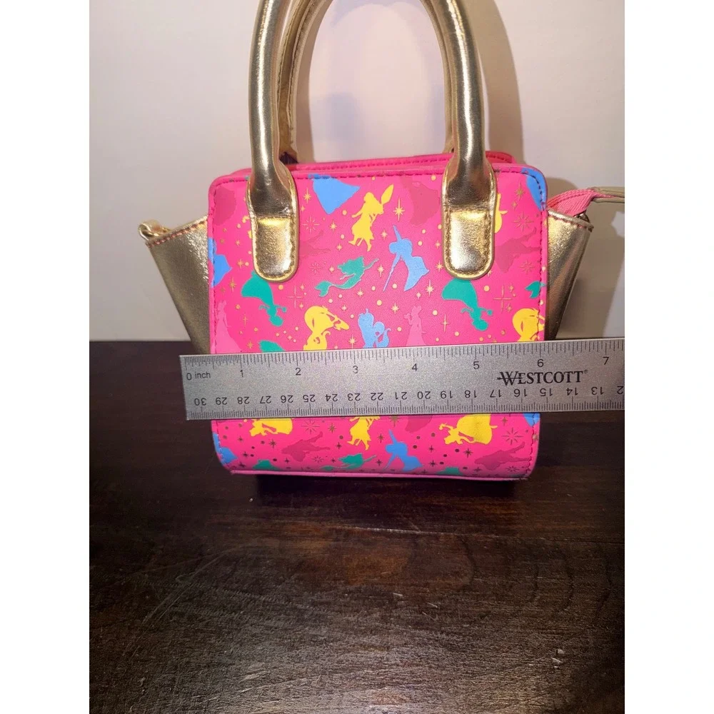 Walt Disney Parks Princess Mini Handbag Pink‎ Gold Silhouette Graphics Kids Bag